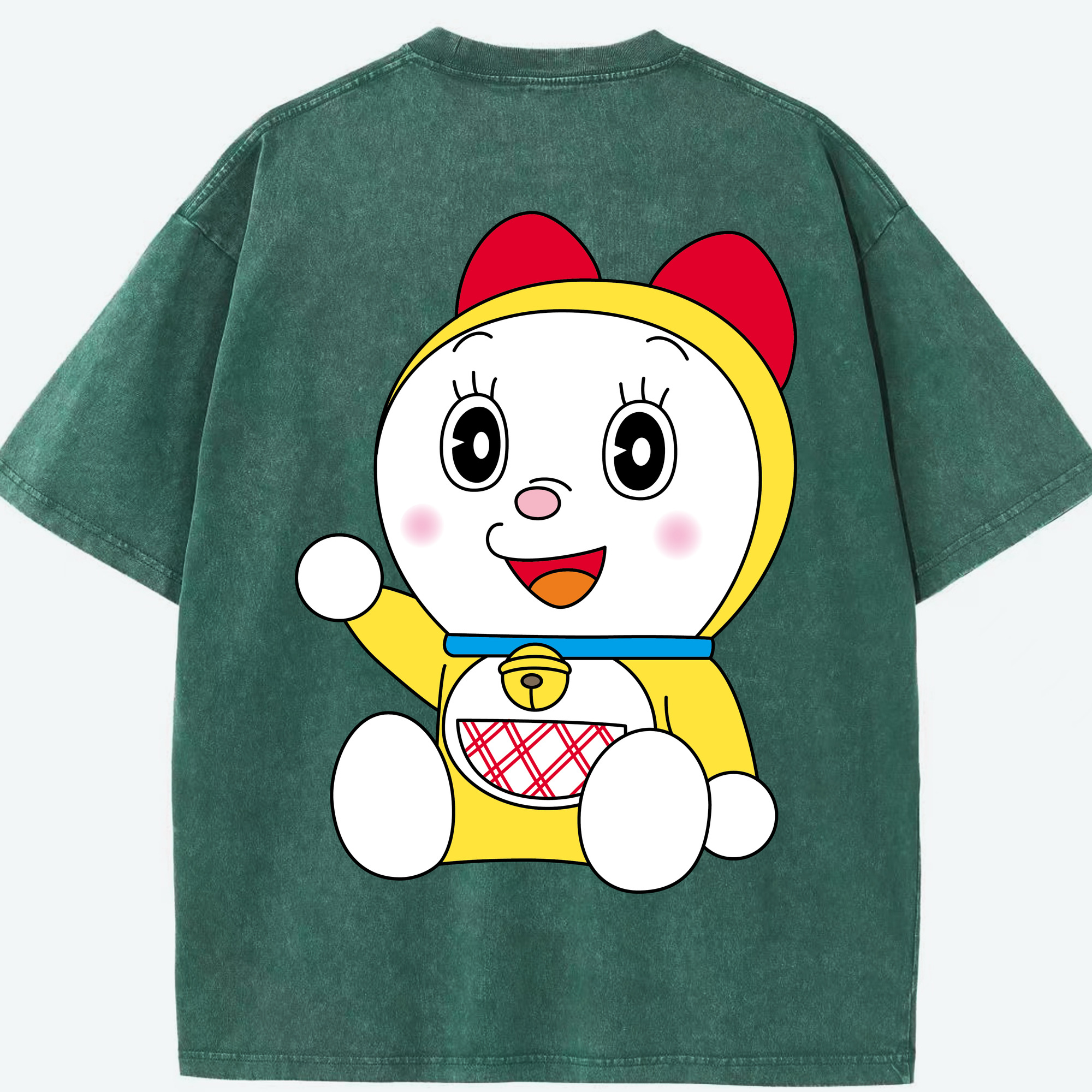 （画像用） ドラえもん ドラミ Doraemon Dorami 綿100% ヴィンテージ風 半袖Tシャツ（背面プリント）